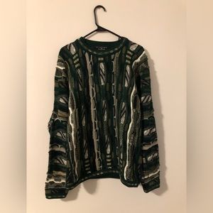 Vintage PROTEGE COLLECTION Men's Coogi Style Sweater Sz L Green Black White